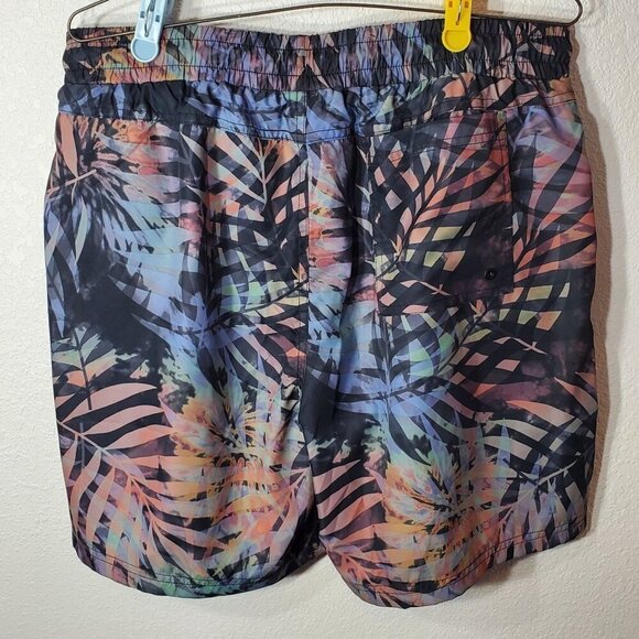 CSG Mens XL Swim Trunks Palm Cove Shorts Multi-Color Elastic Waist Drawstring - Picture 3 of 5